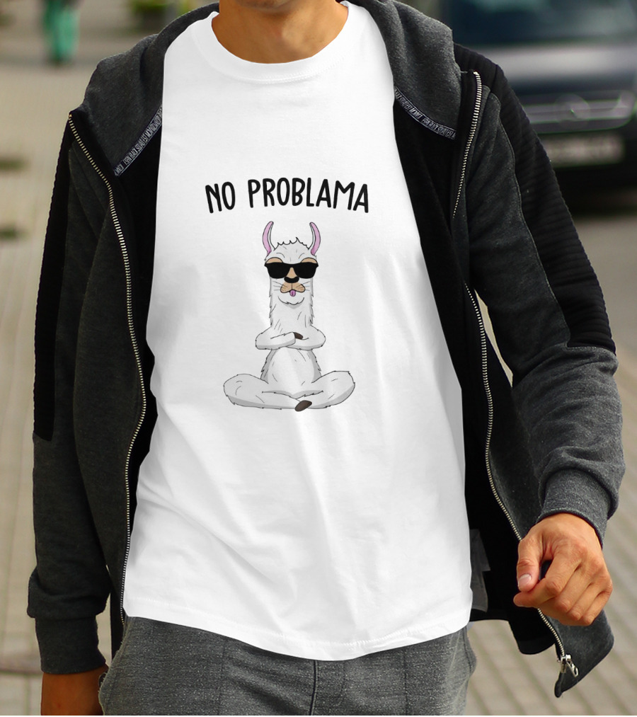 No Problama Sunglasses Wearing Chill Llama T-Shirt