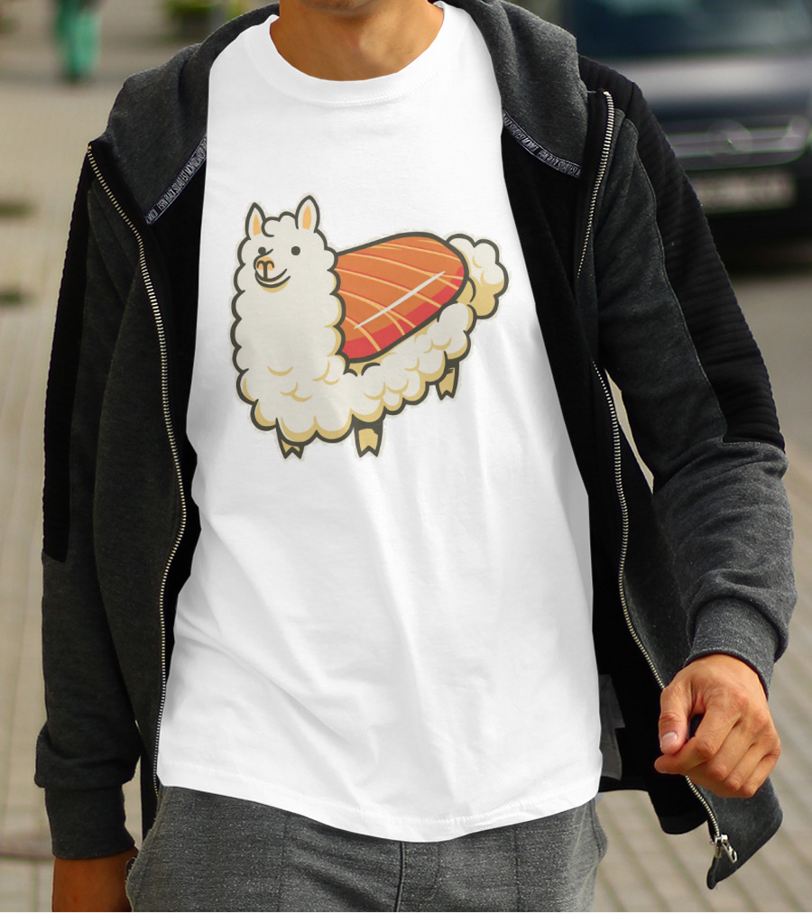 Alpaca Sushi Nigiri Fusion Design Playful T-Shirt