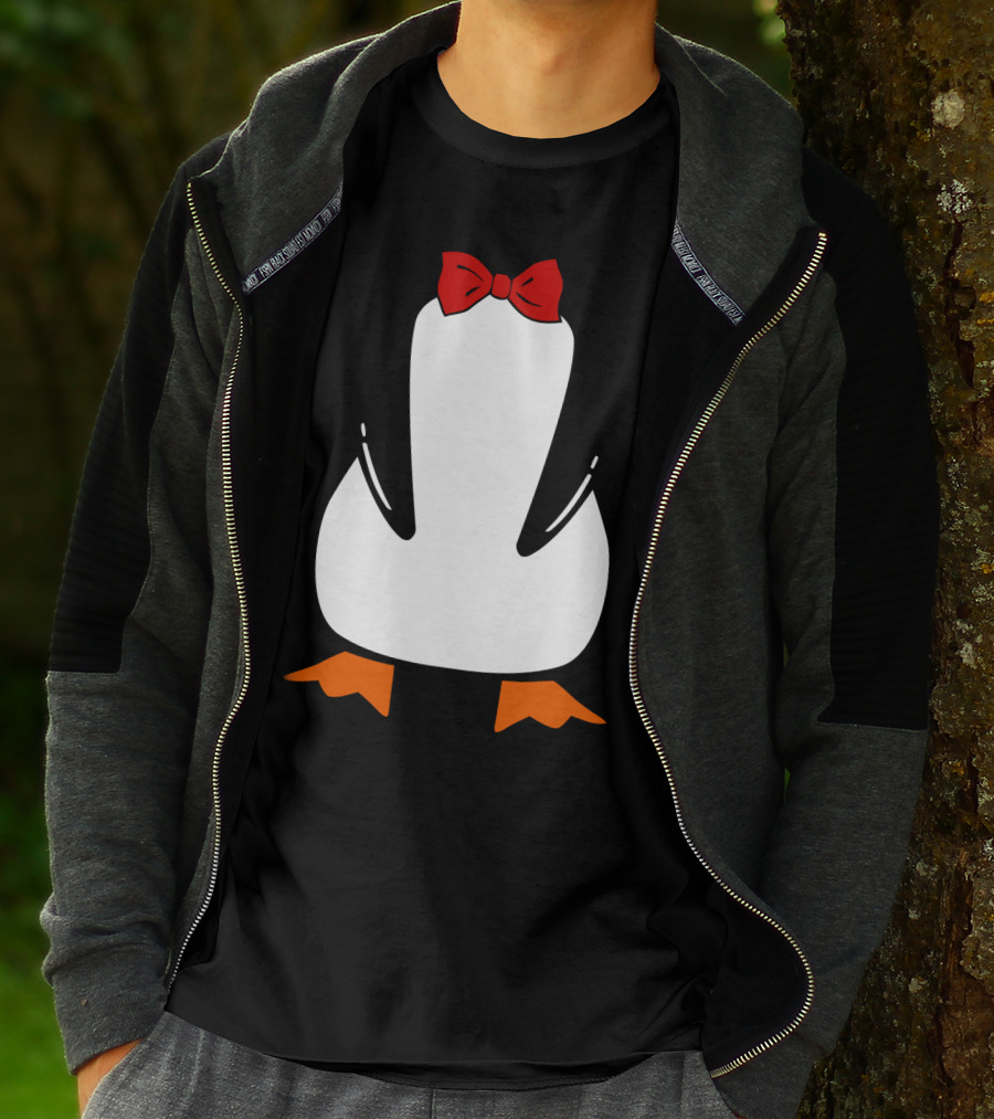 Penguin Penguin With Red Bow Tie And Orange Feet T-Shirt