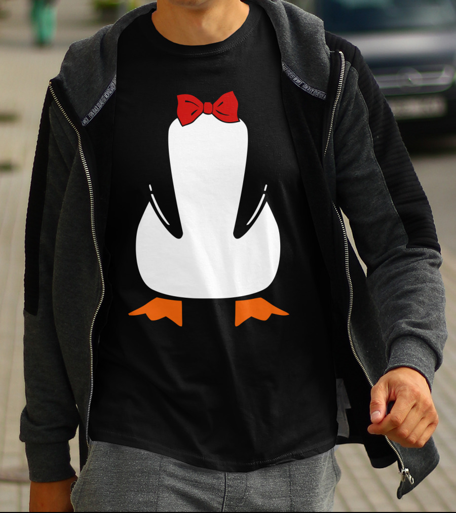 Penguin Penguin With Red Bow Tie And Orange Feet T-Shirt