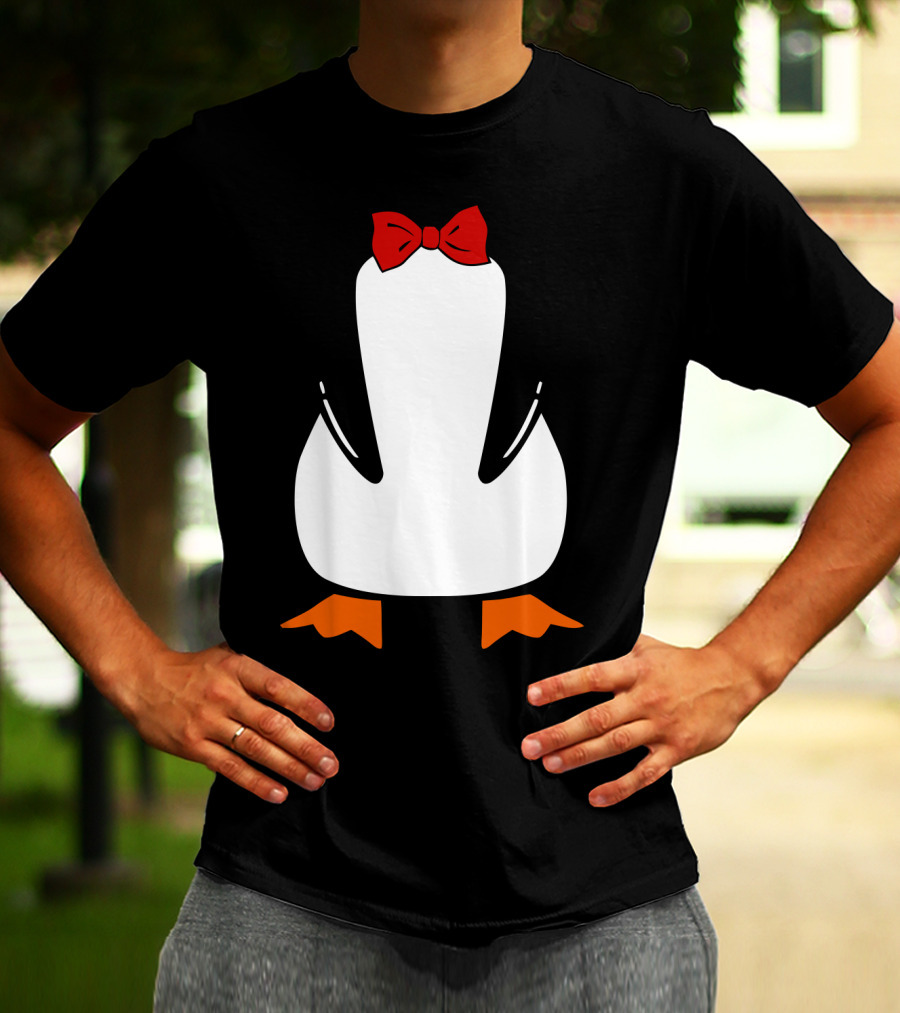 Penguin Penguin With Red Bow Tie And Orange Feet T-Shirt