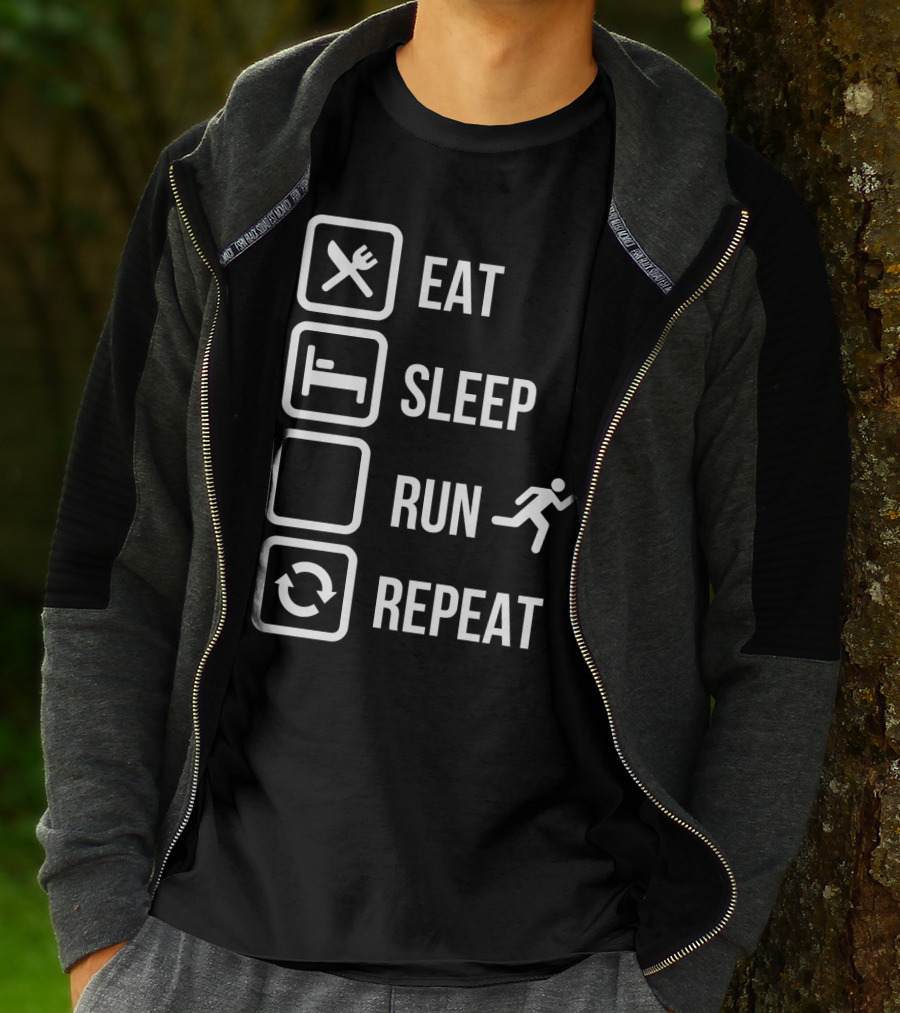 Eat Sleep Run Repeat With Iconic Activity Sequence T-Shirt
