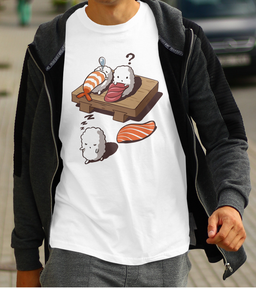 Sushi Sleepiness With Adorable Rice Characters And Nigiri Puzzle T-Shirt