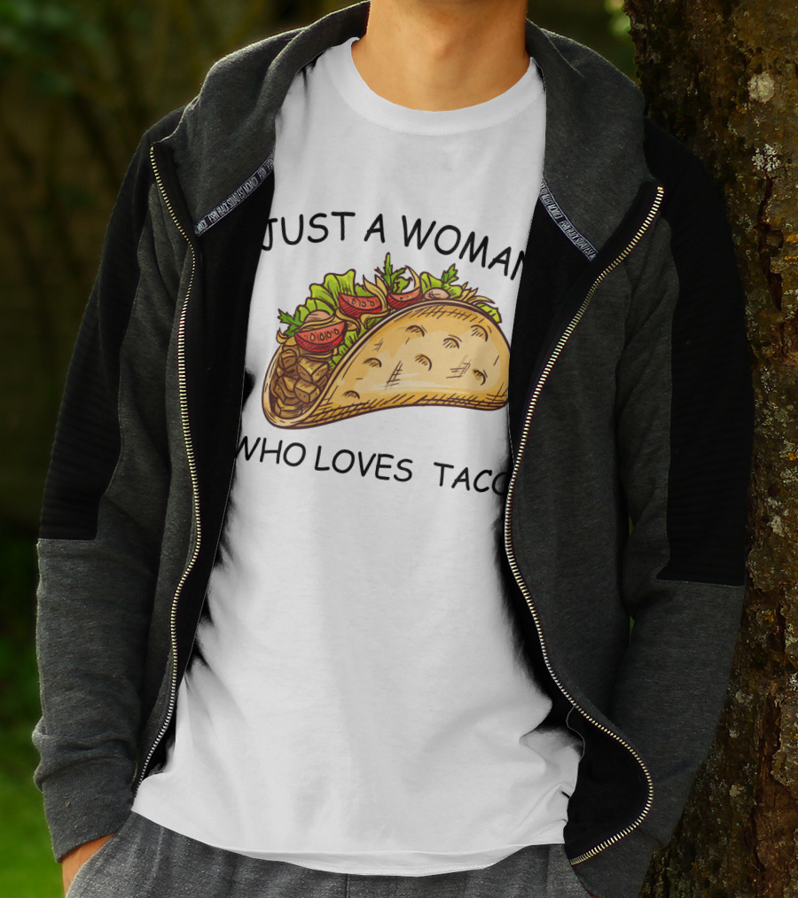Just A Woman Who Loves Taco With Colorful T-Shirt