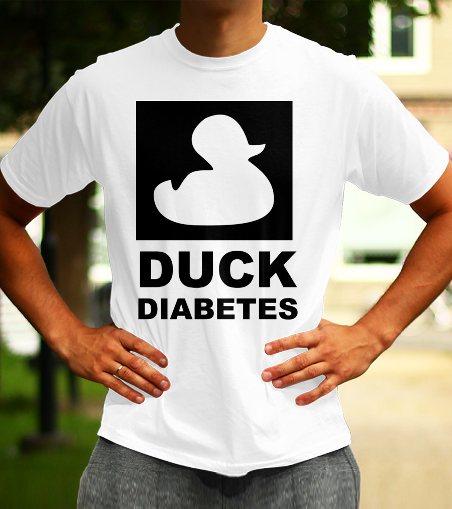 Duck Diabetes Rubber Duck Logo White T-Shirt