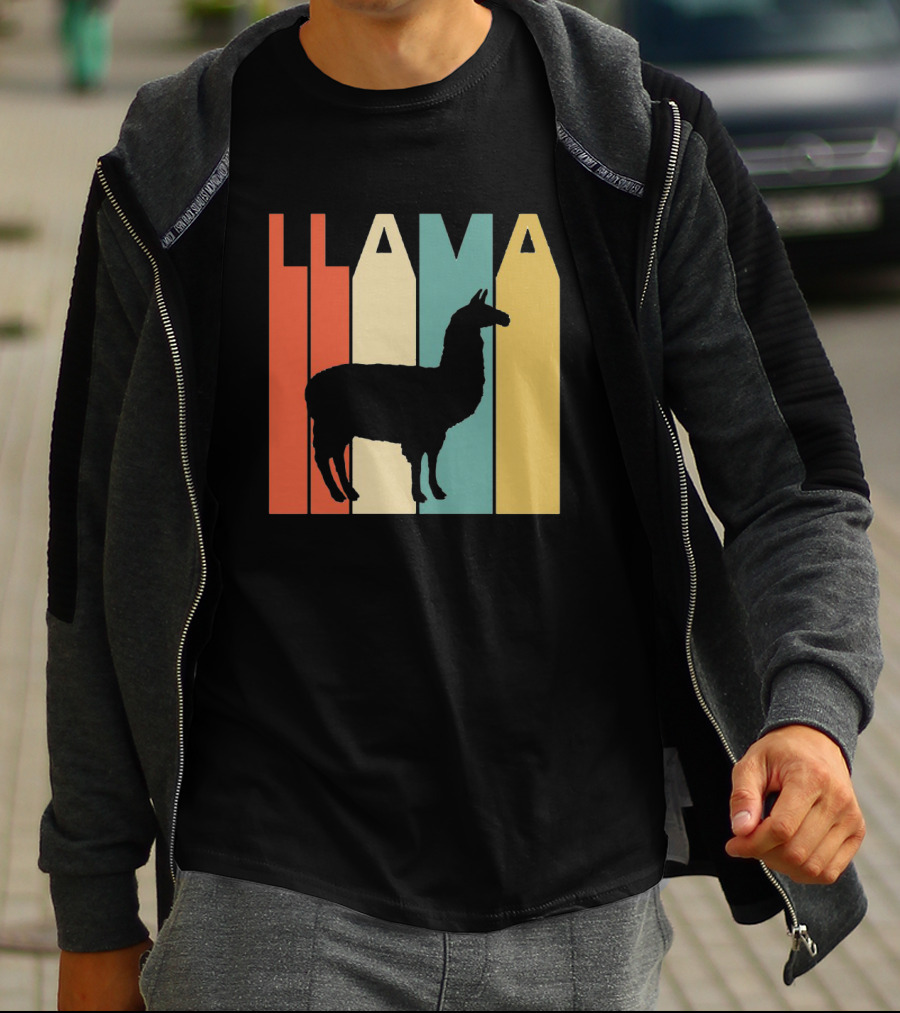 LLAMA Silhouette Retro Colors T-Shirt