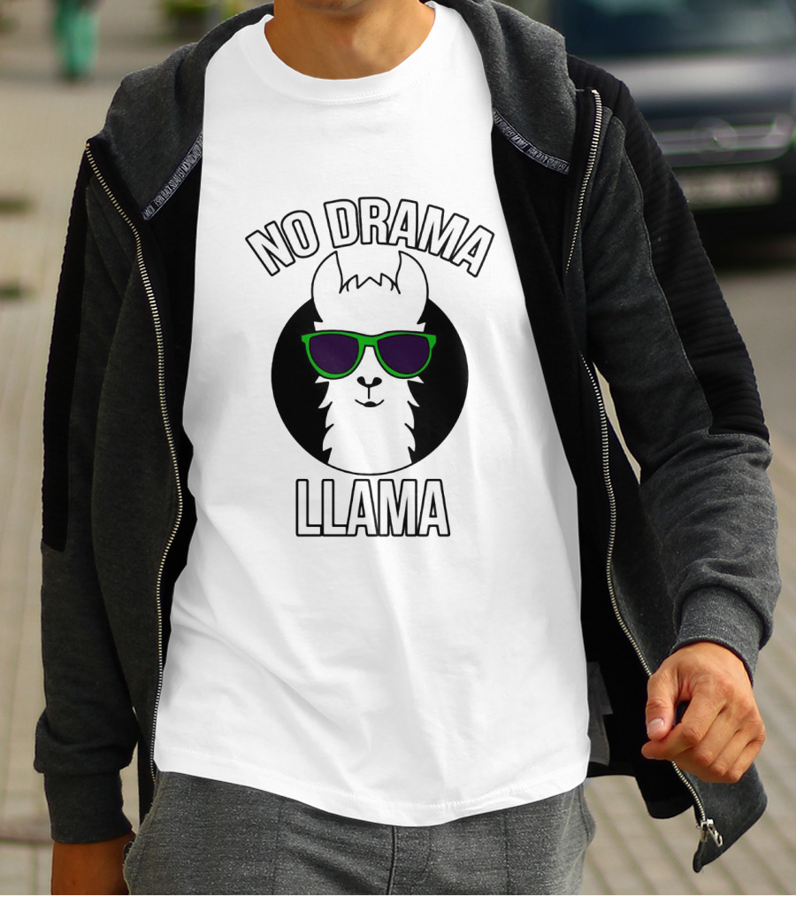 NO DRAMA LLAMA SUNGLASSES COOL DESIGN FOR FUN TIMES T-Shirt