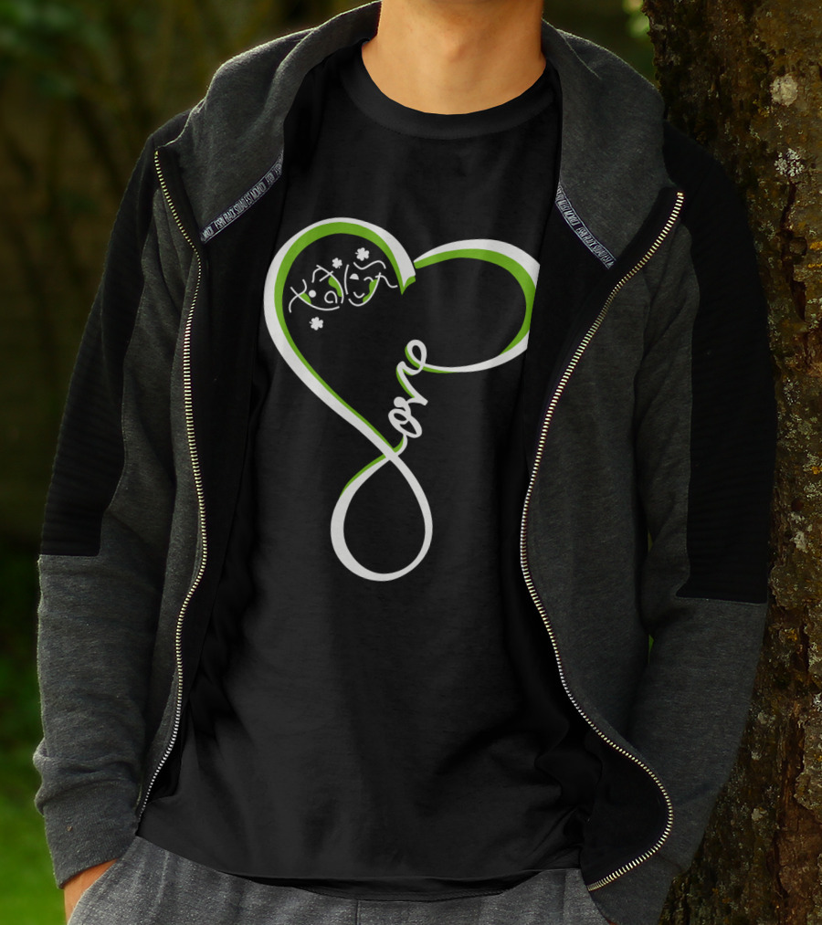 Irish Shamrock Heart Love T-Shirt