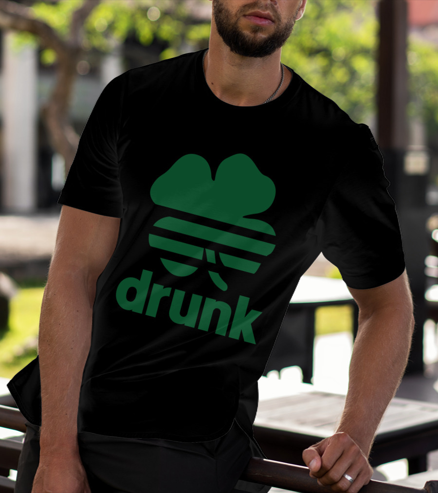 St Patricks Day Drunk Clover Stripe T-Shirt