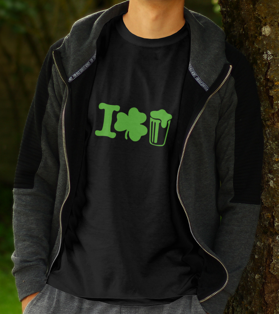 St. Patrick's Day Shamrock Heart Beer T-Shirt