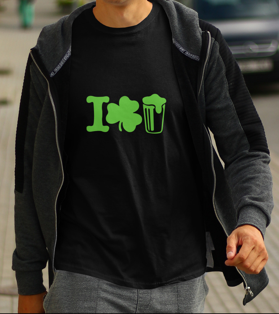 St. Patrick's Day Shamrock Heart Beer T-Shirt