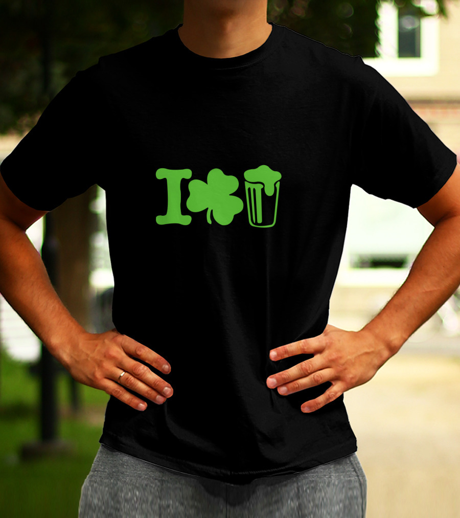 St. Patrick's Day Shamrock Heart Beer T-Shirt