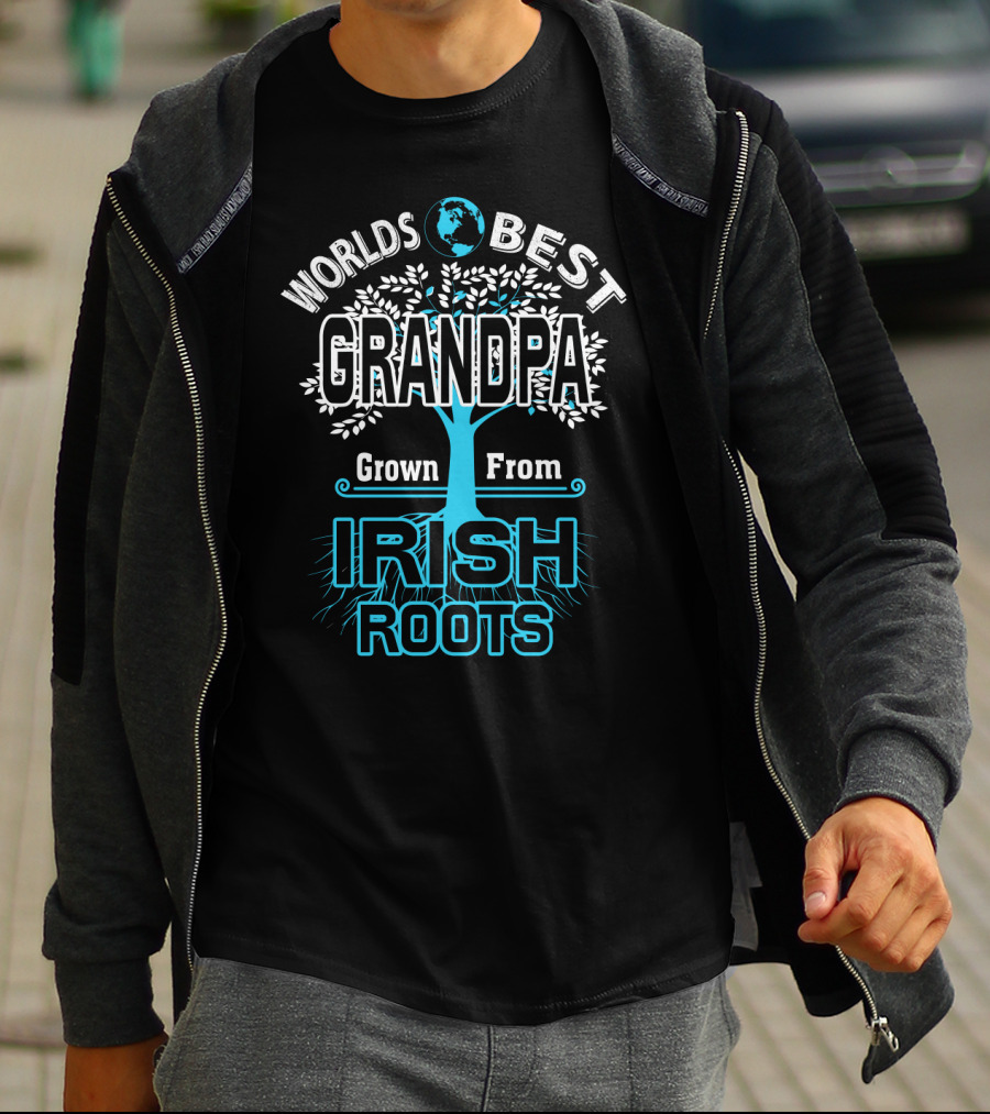 Worlds Best Grandpa Grown From Irish Roots T-Shirt