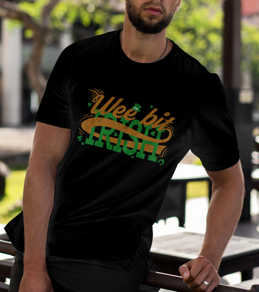 Wee Bit Irish St. Patrick's Shamrock Hat Lucky Symbols T-Shirt