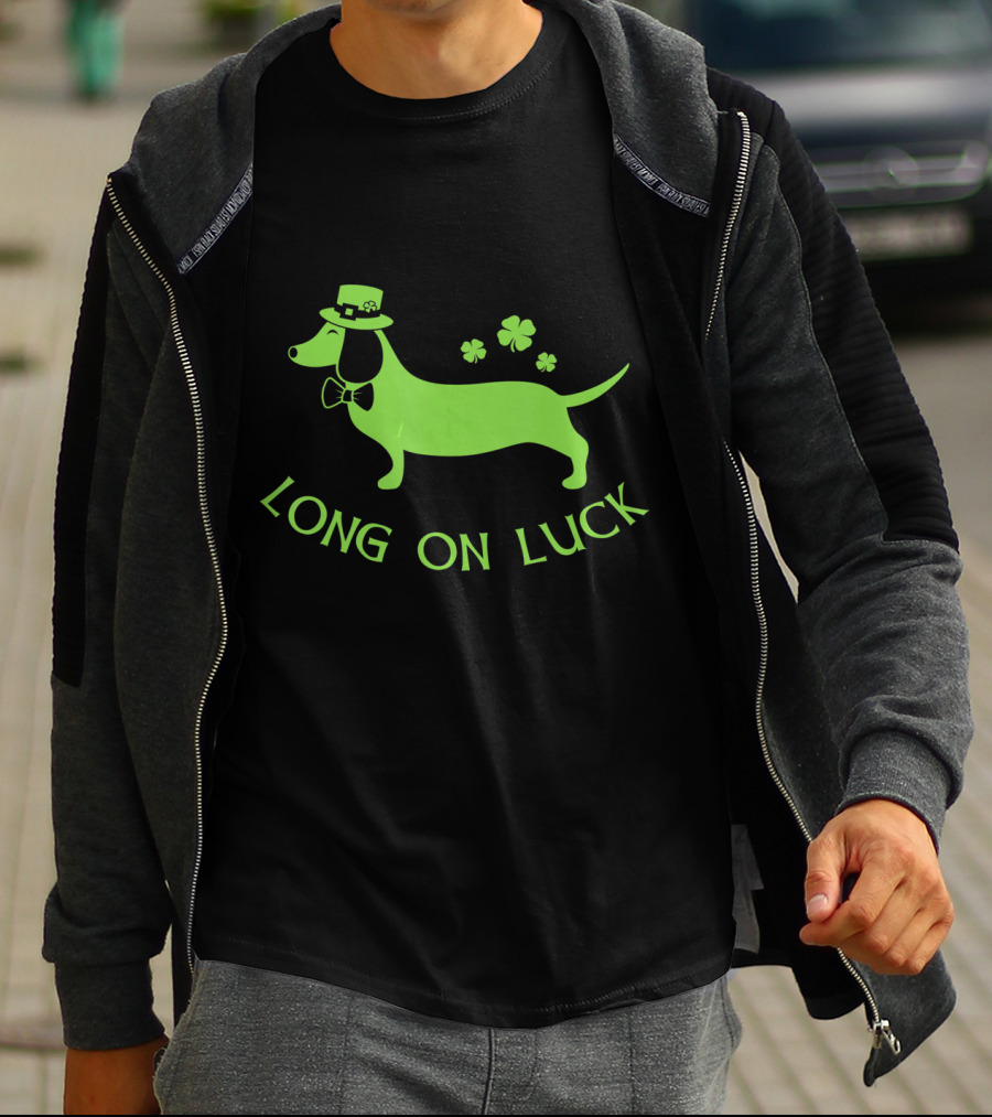 Dachshund Long On Luck Funny St. Patrick's Day Irish T-Shirt