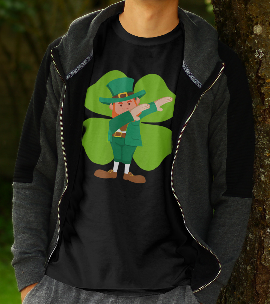 Dabbing Leprechaun Lucky Clover Dance T-Shirt