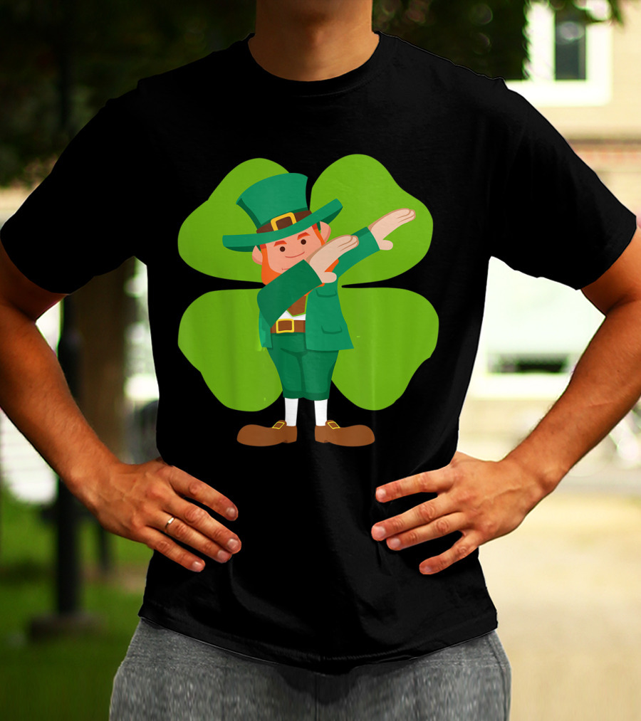 Dabbing Leprechaun Lucky Clover Dance T-Shirt