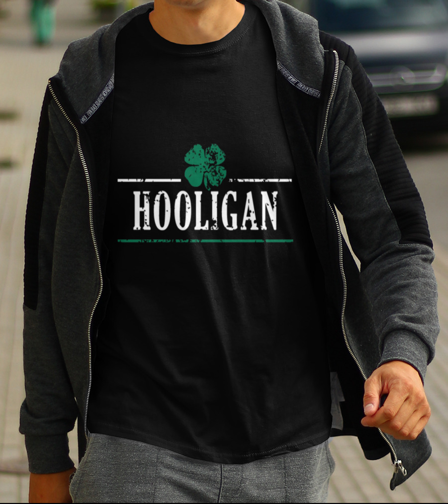 Diva Duds Hooligan St Patrick's Day Shamrock Classic Irish T-Shirt