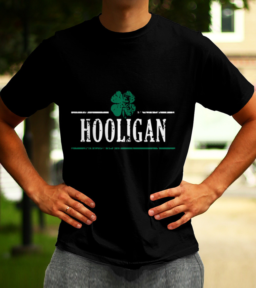 Diva Duds Hooligan St Patrick's Day Shamrock Classic Irish T-Shirt