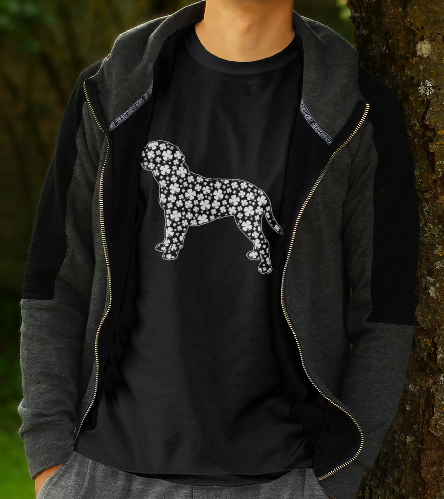 Dogue De Bordeaux Clover Pattern Irish Patrick Day T-Shirt