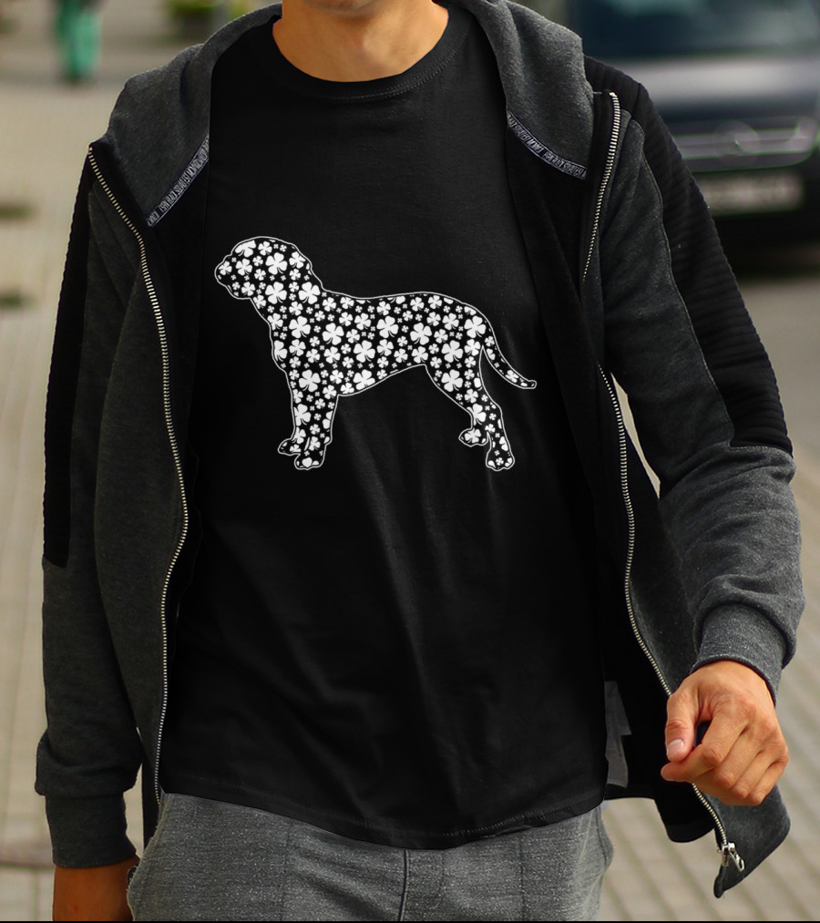 Dogue De Bordeaux Clover Pattern Irish Patrick Day T-Shirt
