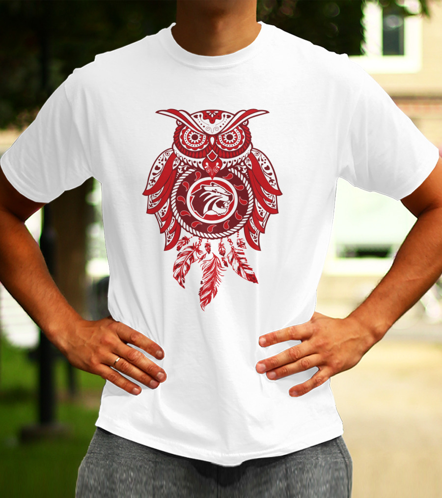 Owl Dreamcatcher Red Lion Feathers T-Shirt