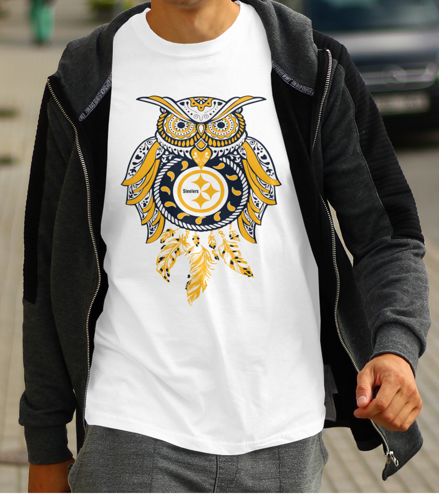Steelers Owl Dreamcatcher Yellow T-Shirt