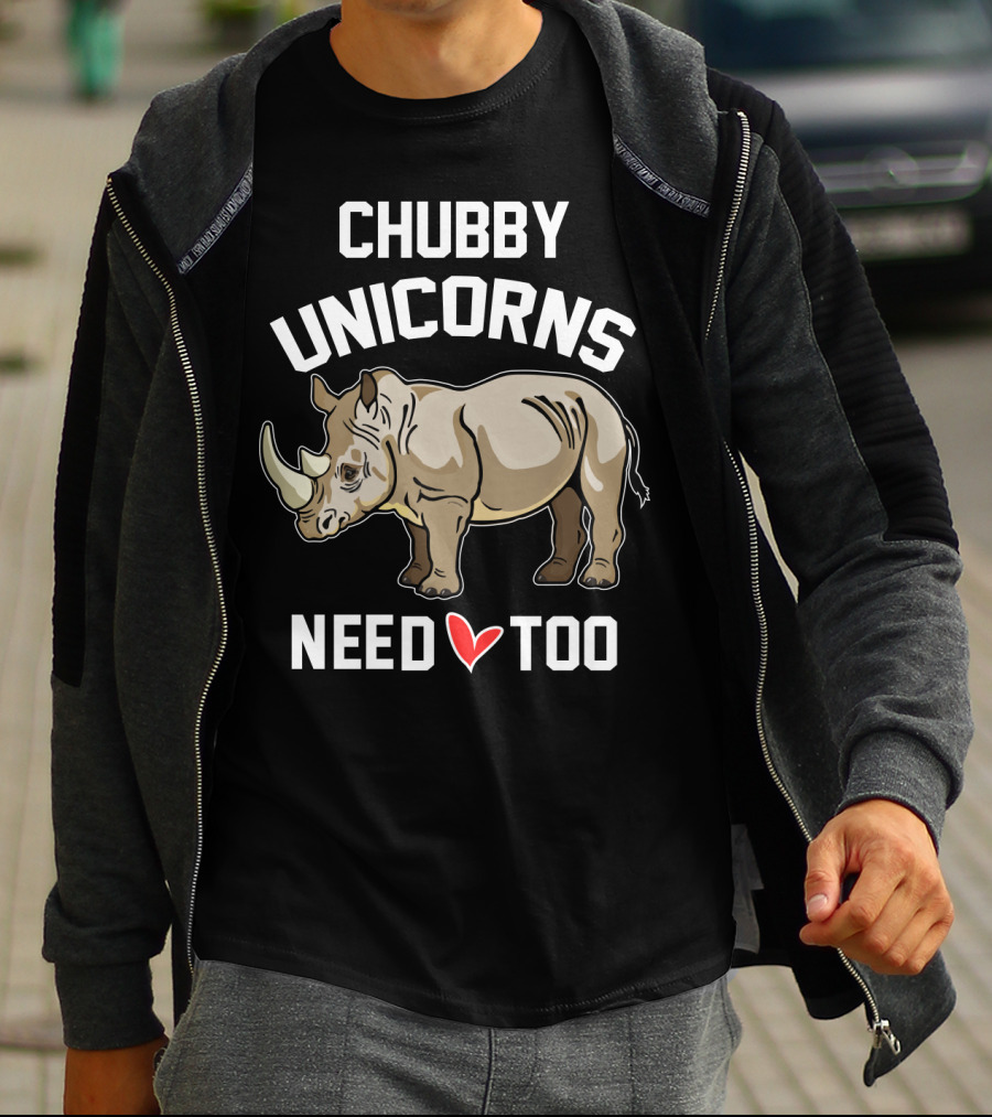 Chubby Unicorns Need Love Too Rhino T-Shirt