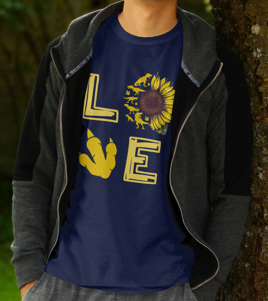 Love Sunflower Dinosaur Claw T-Shirt
