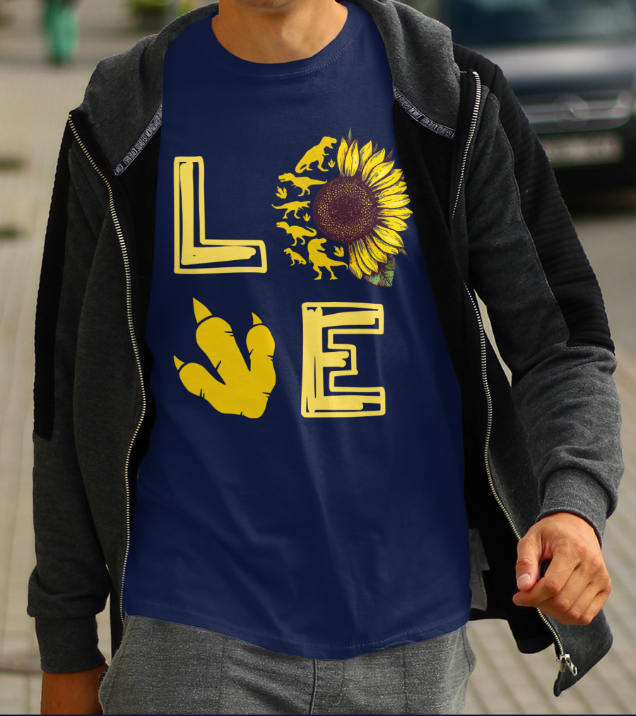 Love Sunflower Dinosaur Claw T-Shirt