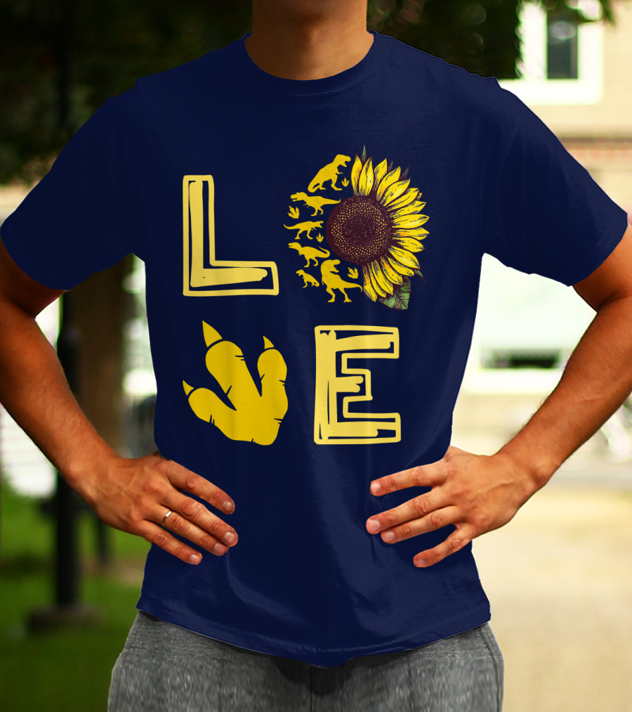 Love Sunflower Dinosaur Claw T-Shirt