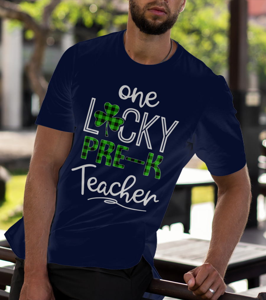 One Lucky Pre K Teacher Clover T-Shirt