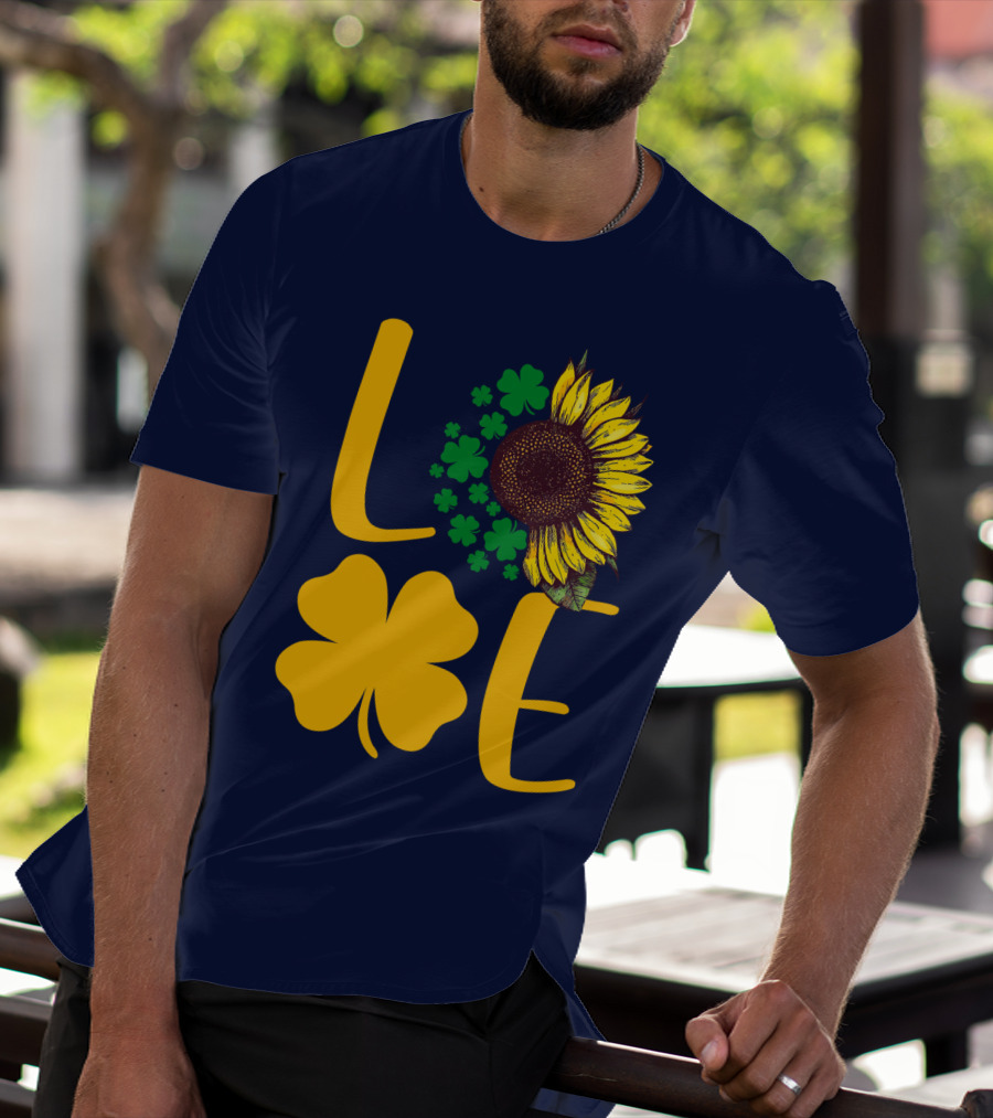 Love Sunflower Four-Leaf Clover T-Shirt