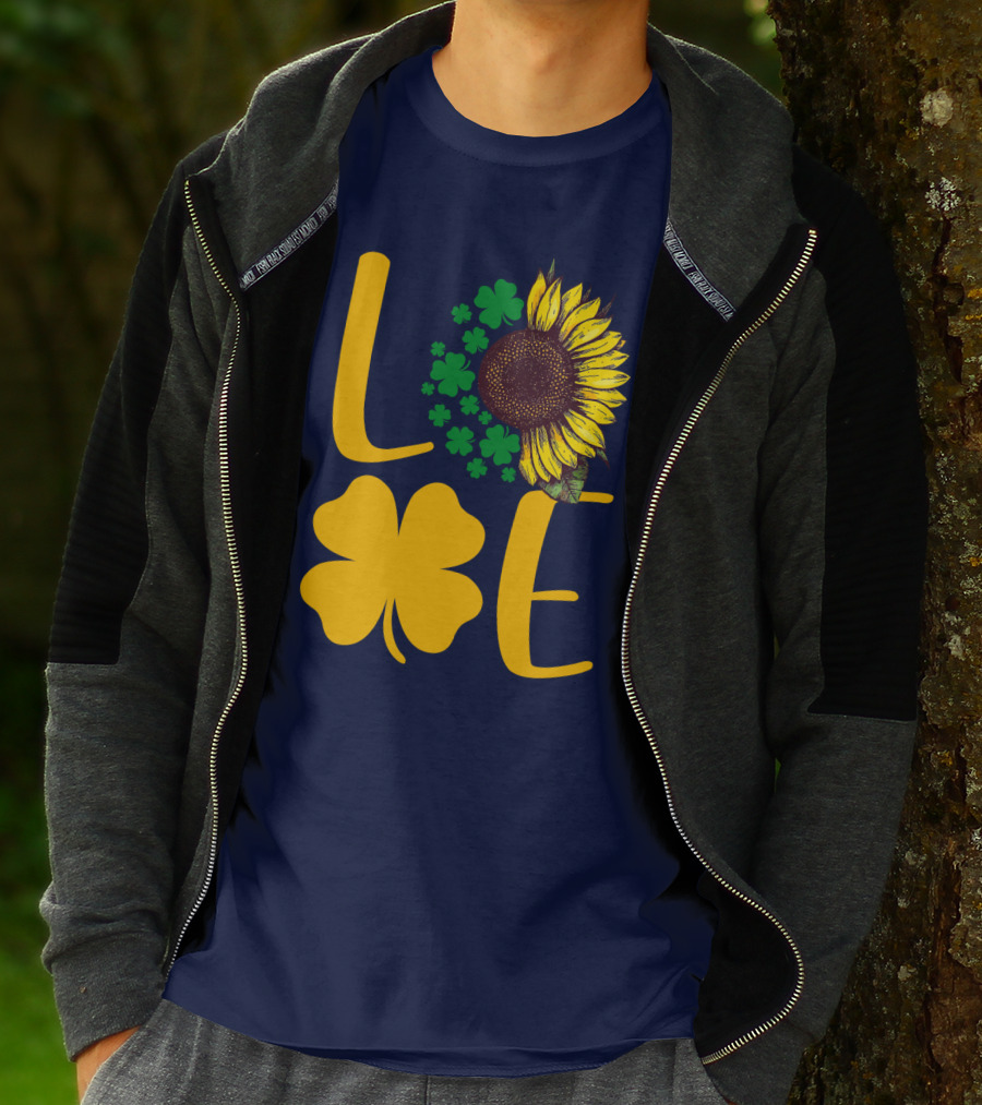 Love Sunflower Four-Leaf Clover T-Shirt
