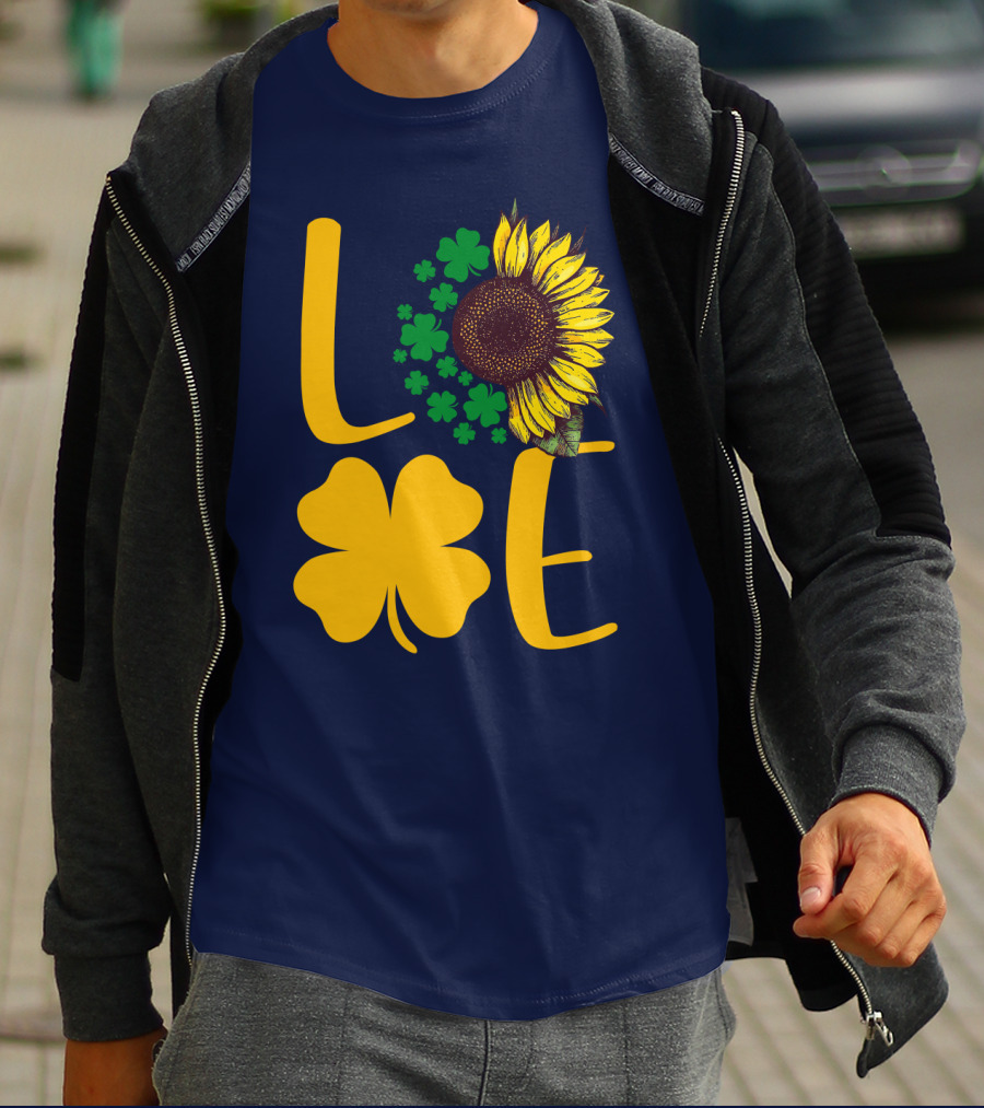 Love Sunflower Four-Leaf Clover T-Shirt