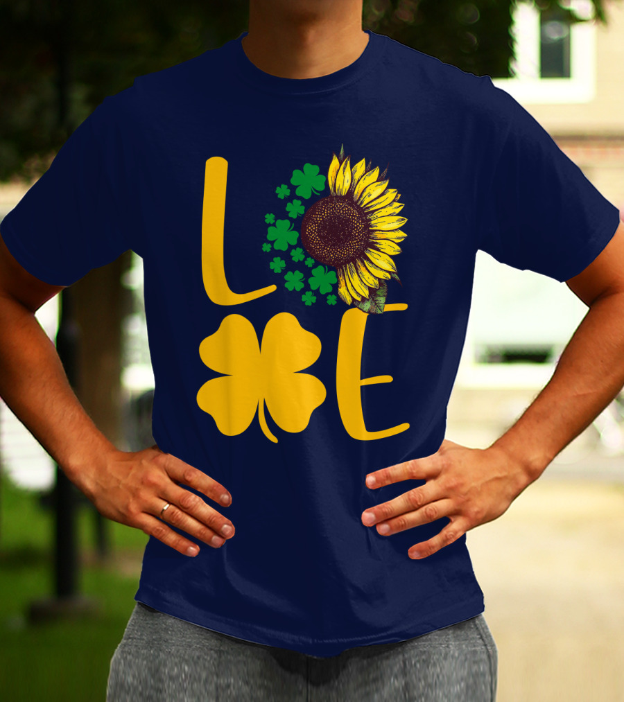 Love Sunflower Four-Leaf Clover T-Shirt