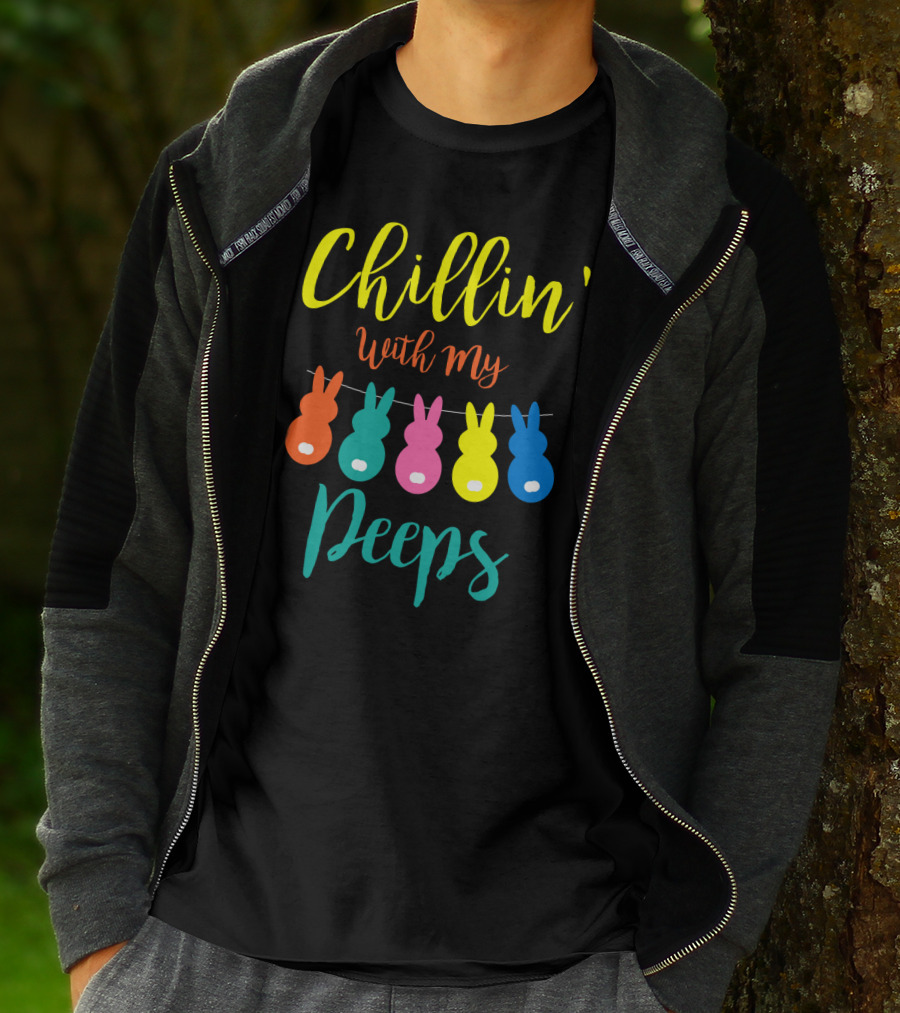 Chillin' With My Peeps Bunny Marshmallow Candy Characters T-Shirt