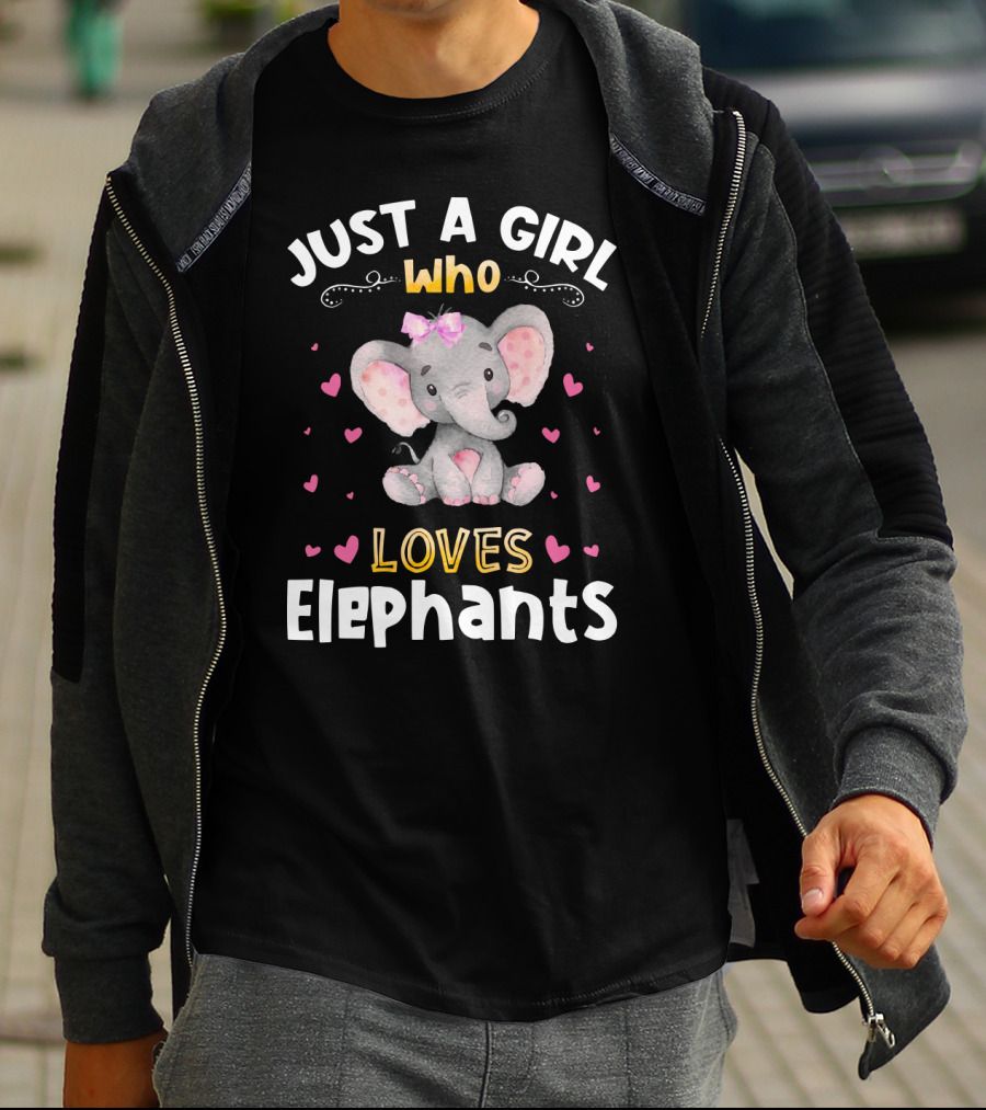 Just A Girl Who Loves Elephants Cute Heart T-Shirt