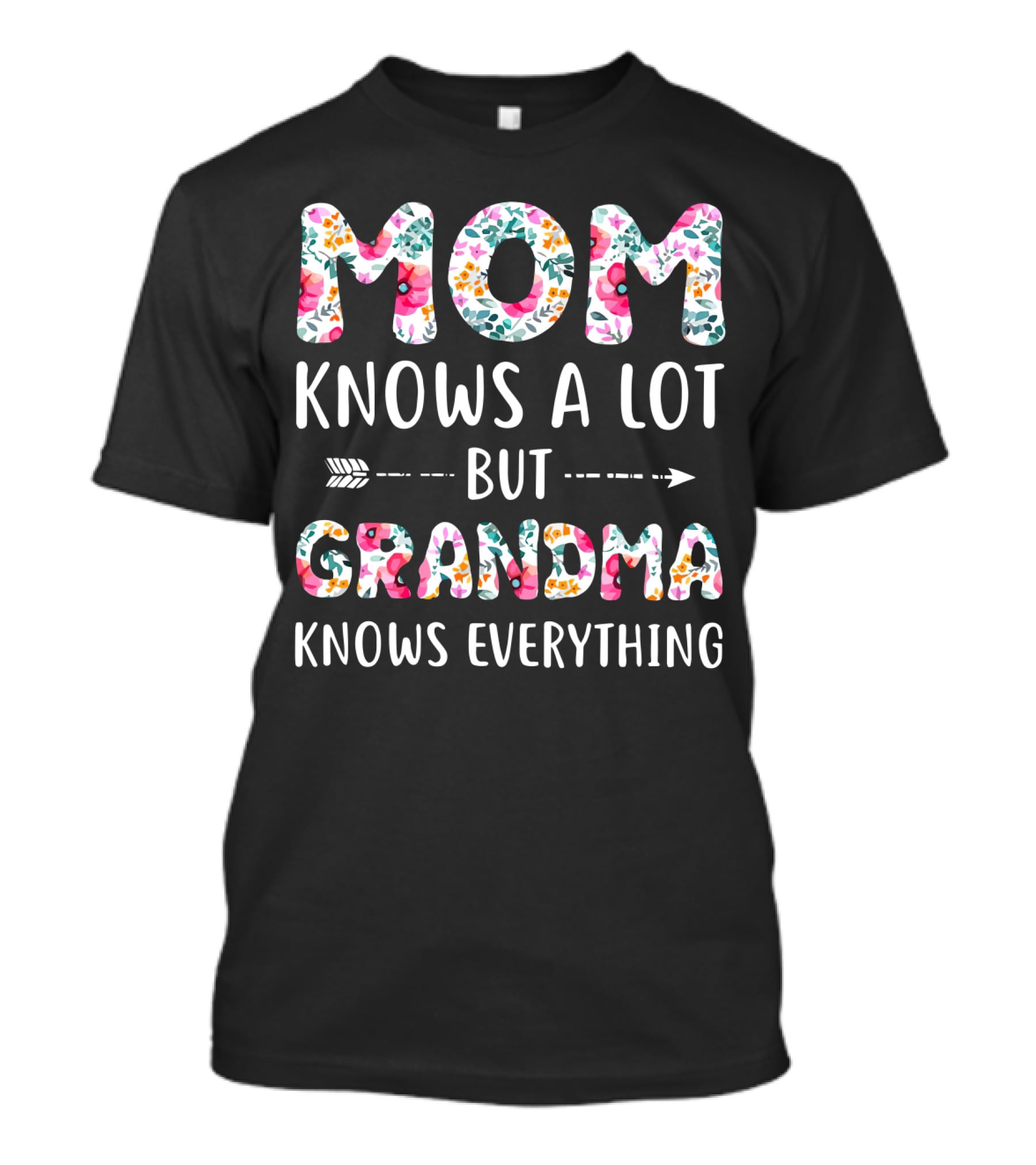 Mom Knows A Lot But Grandma Knows Everything Floral T-Shirt