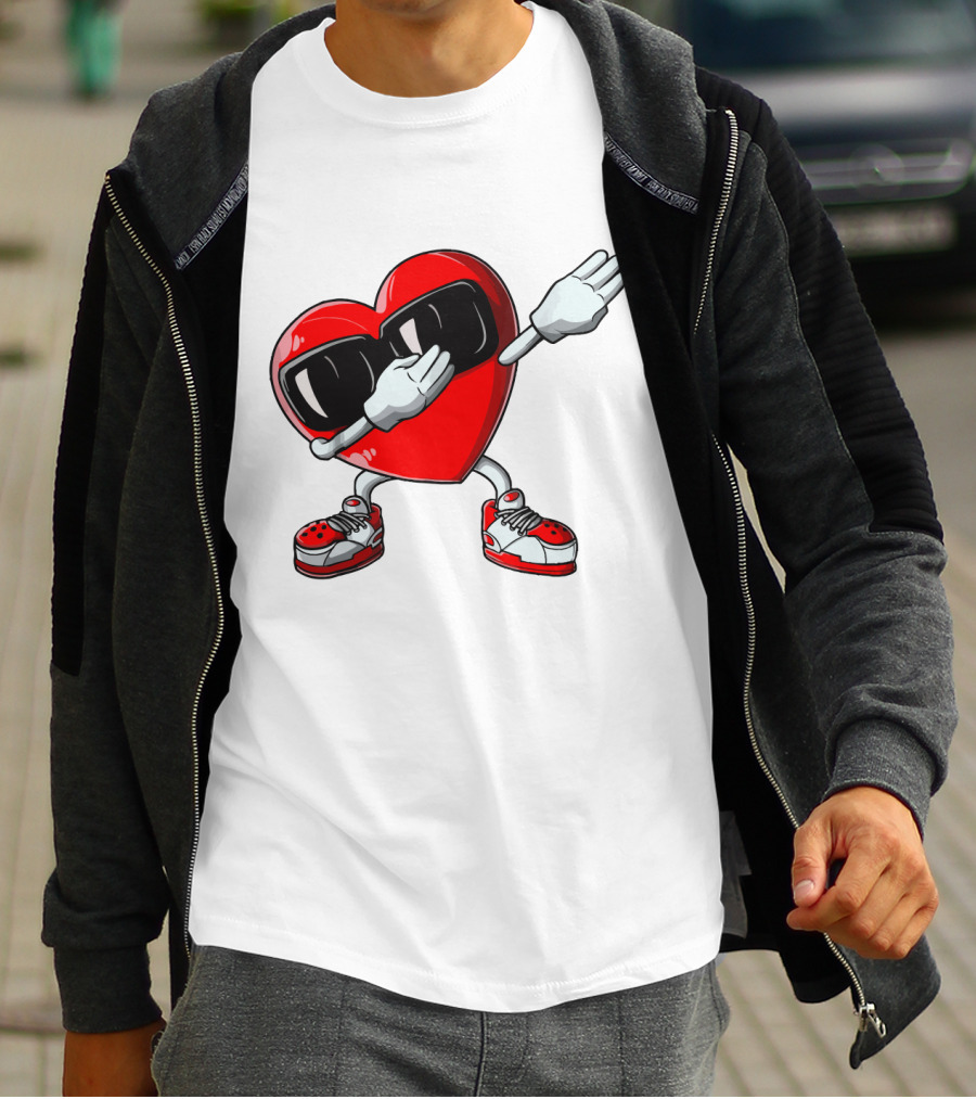 Heart Dabbing With Sunglasses And Sneakers T-Shirt