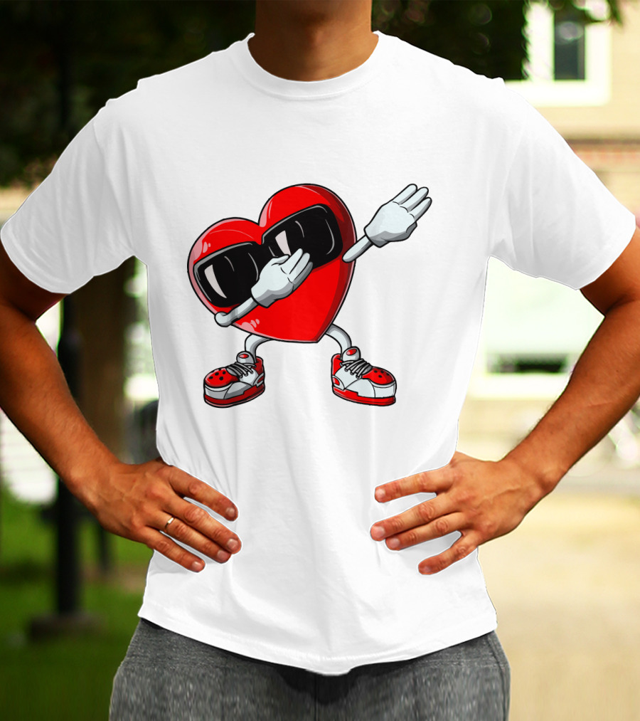 Heart Dabbing With Sunglasses And Sneakers T-Shirt