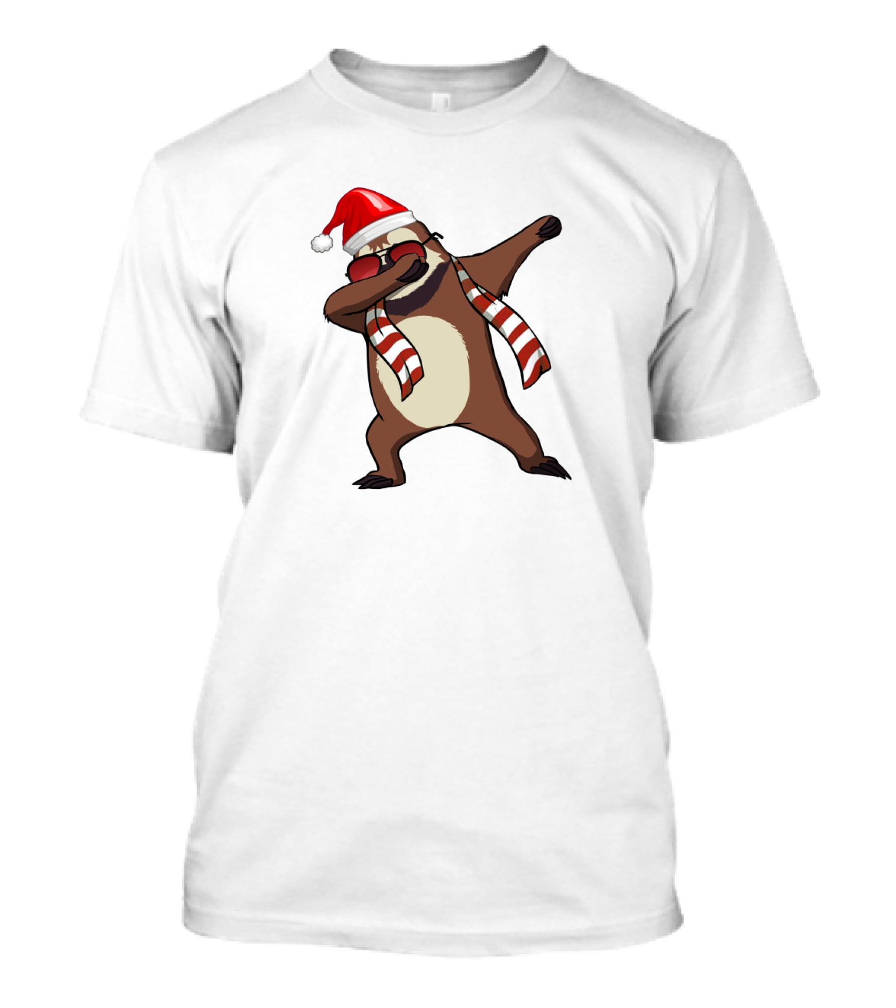 Dabbing Sloths Santa Claus Christmas Dance T-Shirt