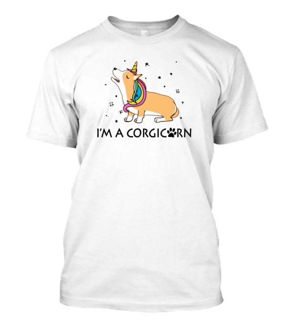 I'm A Corgicorn Unicorn Dog With Rainbow Mane And Sparkles T-Shirt