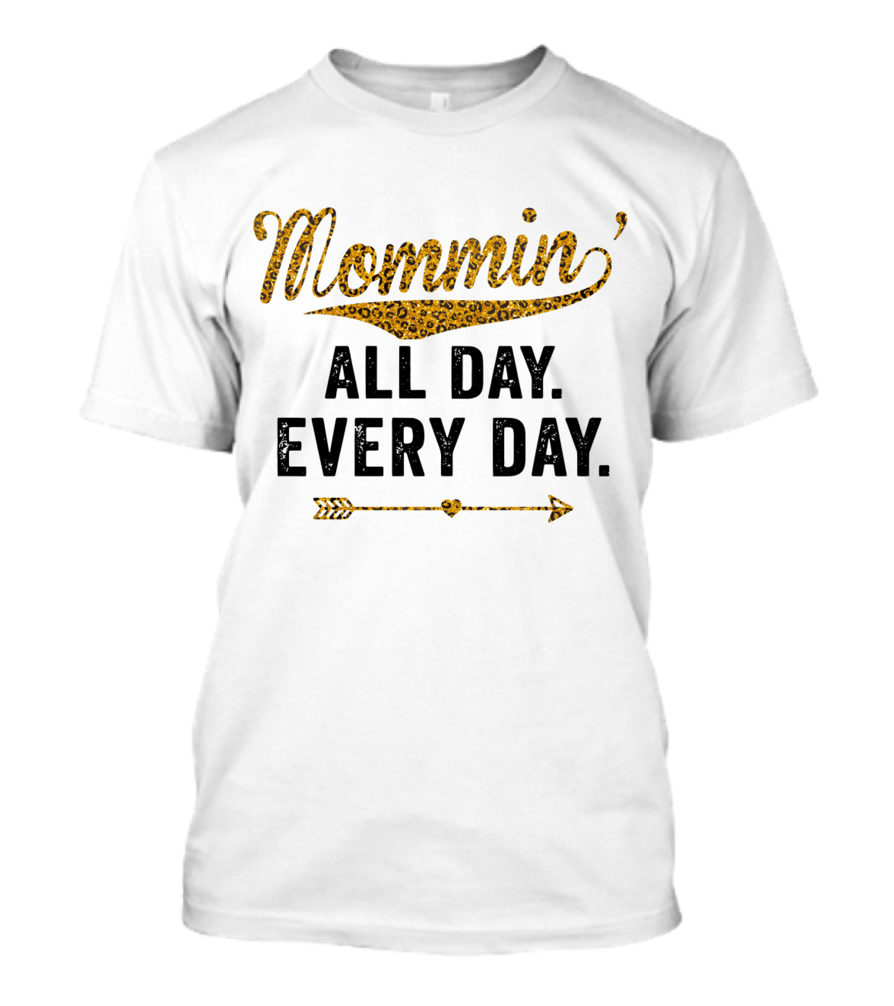 Mommin All Day Every Day Leopard Print Arrow T-Shirt