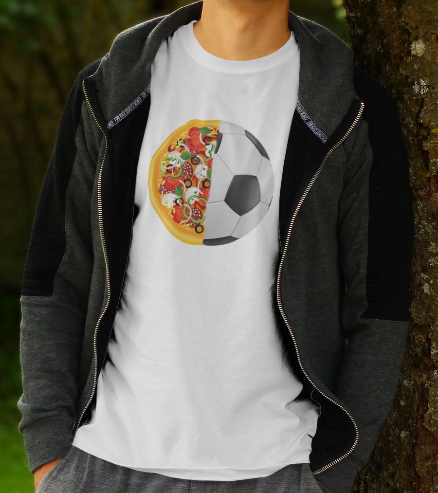 Soccer Ball Half Pizza Toppings Fusion T-Shirt