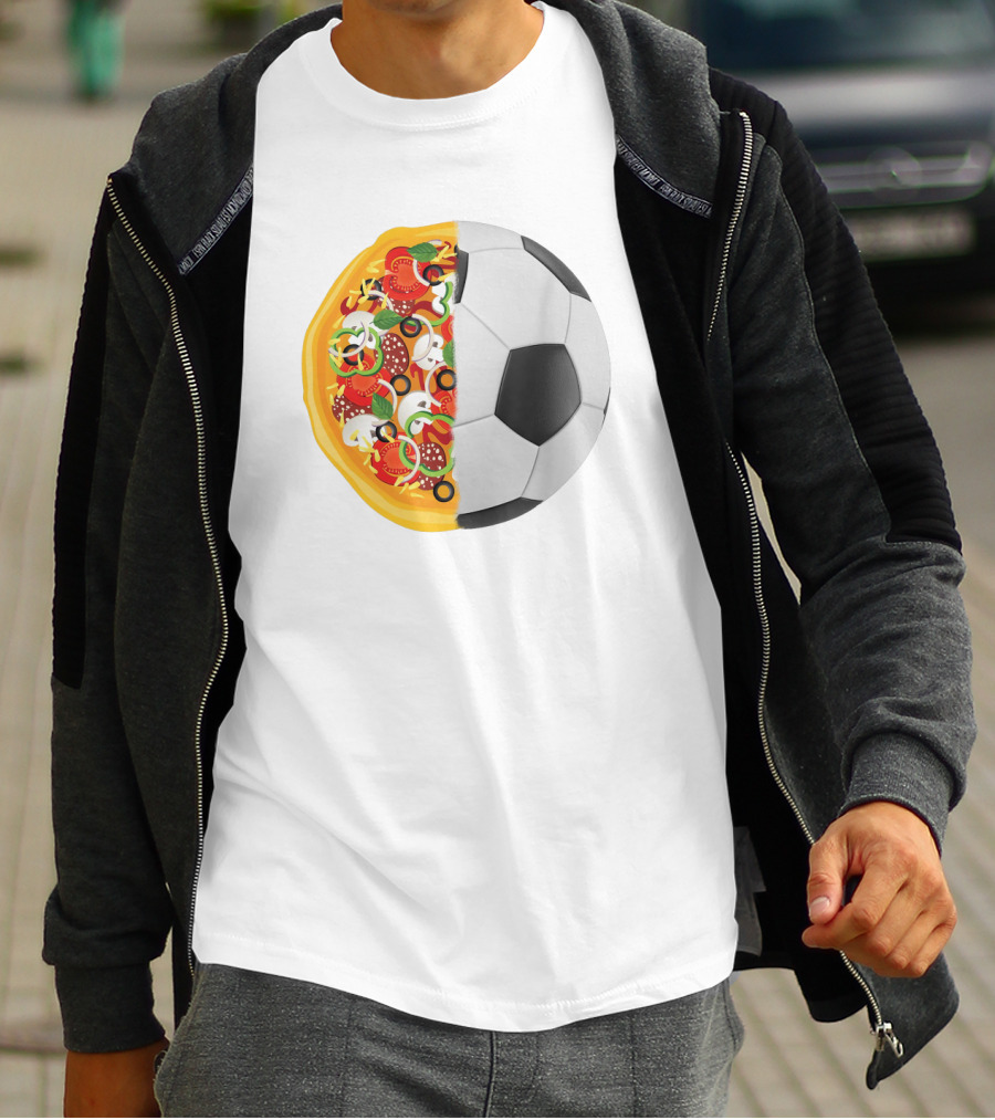 Soccer Ball Half Pizza Toppings Fusion T-Shirt