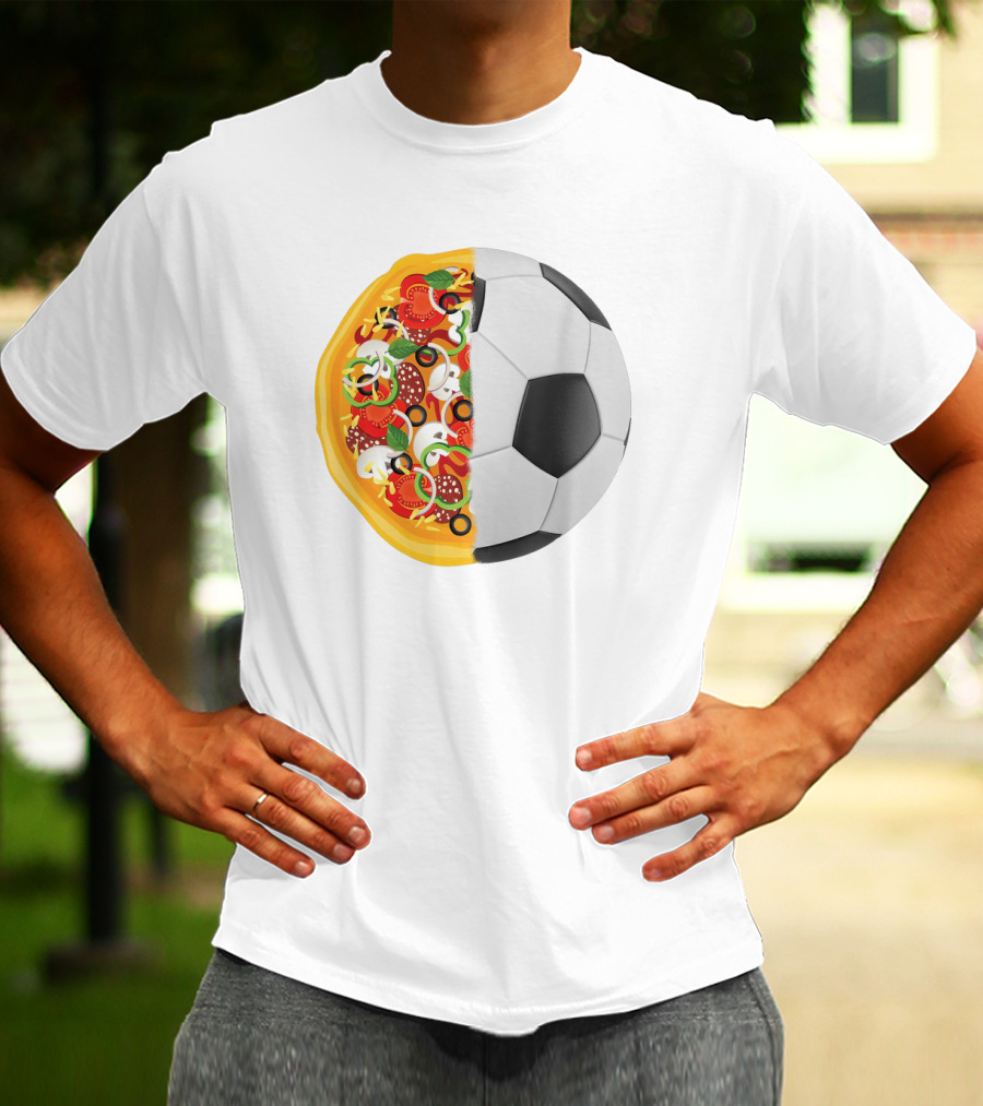 Soccer Ball Half Pizza Toppings Fusion T-Shirt