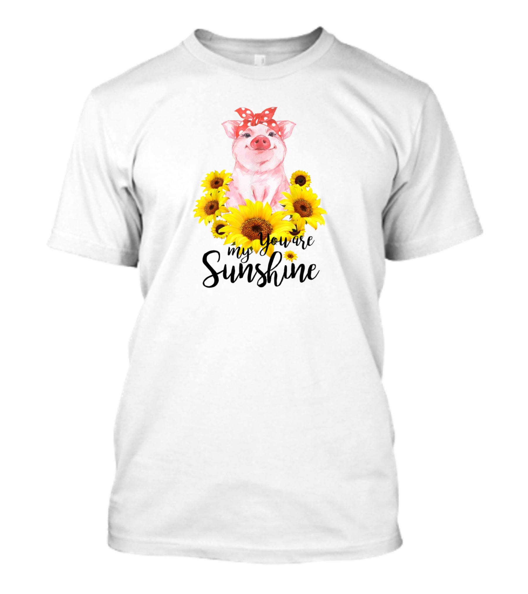 Pink Pig You Are My Sunshine Sunflower Fun T-Shirt