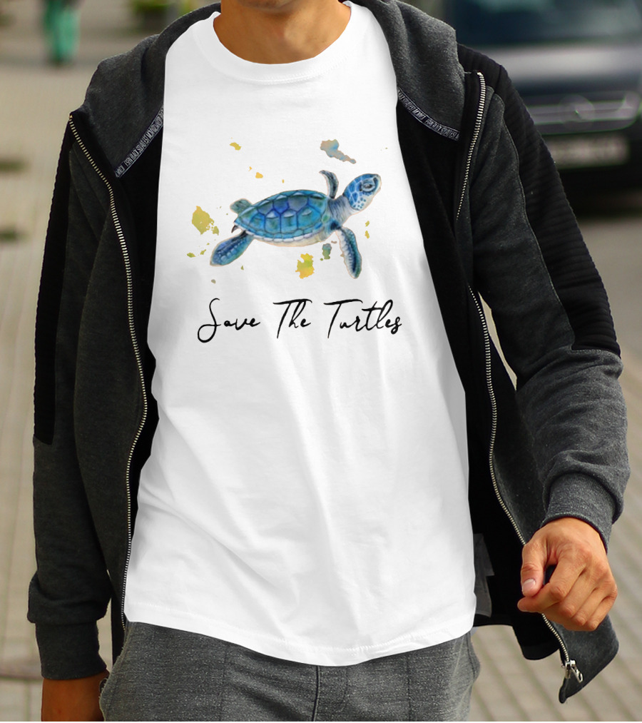 Save The Turtles Blue Sea Turtle Conservation T-Shirt