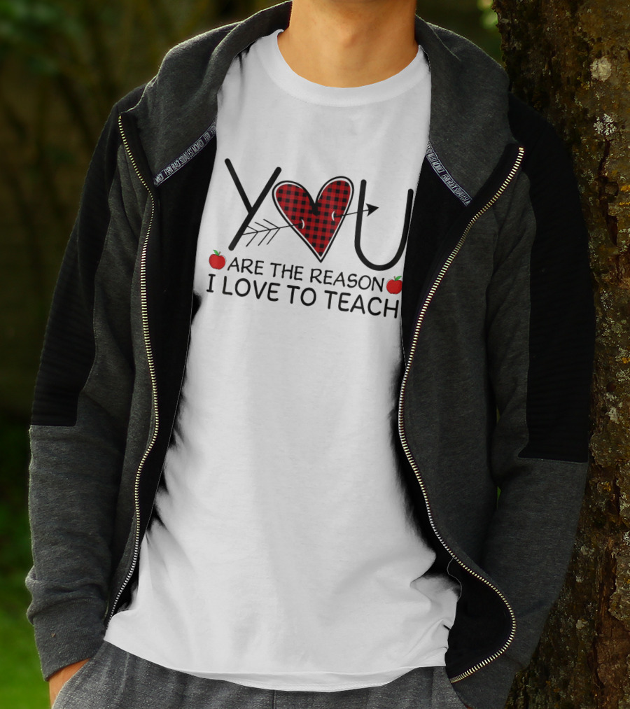 You Are The Reason I Love To Teach Heart And Arrow With Apples T-Shirt